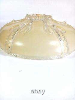 Antique Vintage Art Nouveau Custard Yellow Ceiling Light Shade Cover Bolt mount