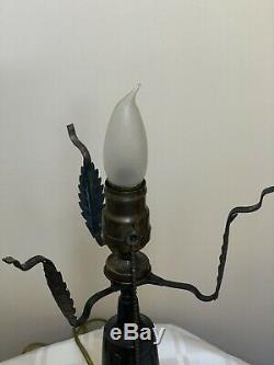 Antique Vintage Art Nouveau Lamp Desk 8 Mushroom Shade