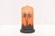 Antique Vintage Arts & Crafts Reverse Painted Glass Lamp Shade Palm Trees
