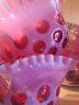Antique/ Vintage Cranberry Coin Dot/spot Glass Lamp Shades Stunning Color Fenton