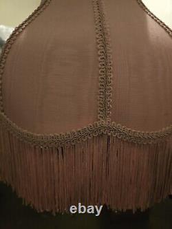 Antique Vintage Floral Lamp Shade Fringed Pink Victorian Lot Of 2