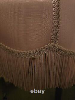 Antique Vintage Floral Lamp Shade Fringed Pink Victorian Lot Of 2