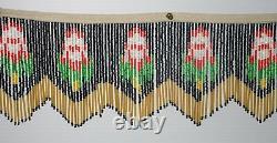 Antique Vintage Glass Beaded Fringe Black Red Gold Lamp Shade Trim 18 feet 6yds