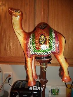 Antique Vintage Hand Painted Handmade Rawhide Lamp Shade CAMEL Animal Light Art