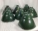 Antique Vintage Industrial Green Angled Metal Lamp Shades Lot Of 7 Gas Station