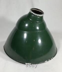 Antique Vintage Industrial Green Angled Metal Lamp Shades Lot of 7 Gas Station