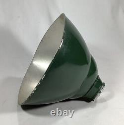 Antique Vintage Industrial Green Angled Metal Lamp Shades Lot of 7 Gas Station