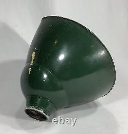 Antique Vintage Industrial Green Angled Metal Lamp Shades Lot of 7 Gas Station