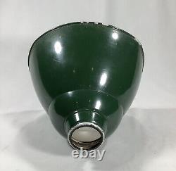 Antique Vintage Industrial Green Angled Metal Lamp Shades Lot of 7 Gas Station