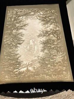 Antique Vintage Lamp Shade Views From West Point, Catskills Falls, Thousand Isle