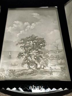 Antique Vintage Lamp Shade Views From West Point, Catskills Falls, Thousand Isle
