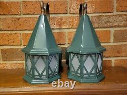 Antique Vintage Porch Light pair Sconces Arts & Crafts lantern Tudor, mission