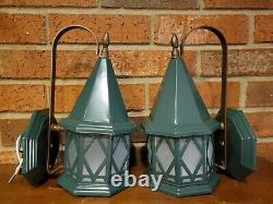 Antique Vintage Porch Light pair Sconces Arts & Crafts lantern Tudor, mission