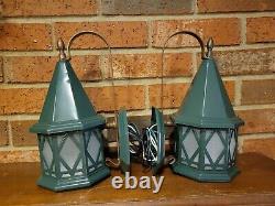 Antique Vintage Porch Light pair Sconces Arts & Crafts lantern Tudor, mission
