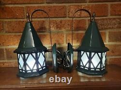 Antique Vintage Porch Light pair Sconces Arts & Crafts lantern Tudor, mission