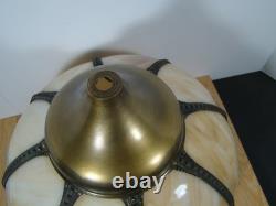 Antique Vintage Round Slag Glass Shade 12X 10 TULIP