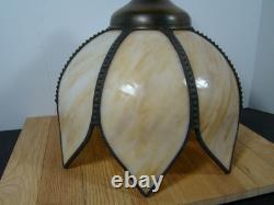 Antique Vintage Round Slag Glass Shade 12X 10 TULIP