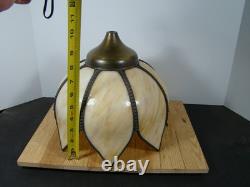 Antique Vintage Round Slag Glass Shade 12X 10 TULIP