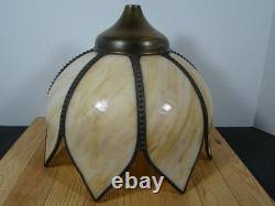 Antique Vintage Round Slag Glass Shade 12X 10 TULIP