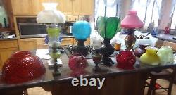 Antique Vintage Ruby Glass Lamp Shade Hobbs Hobnail Dot Pattern 14