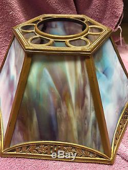 Antique Vintage Slag Stained Glass Table Lamp Slag Lamp Shade