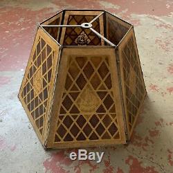 Antique / Vintage Style Spanish Revival Galleon Hexagonal MICA Pirate Lamp Shade