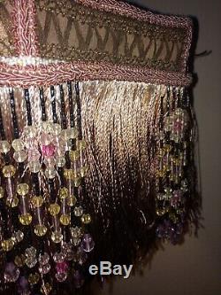 Antique Vintage Victorian Beaded Fringed Lampshade