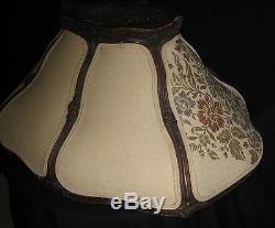 Antique Vintage Victorian Lamp Shade Chandelier Huge Hand-carved Wood Frame