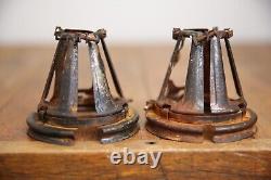 Antique Vintage X-Ray Mercury Glass Industrial Light Lamp Shade Brackets part