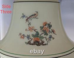 Antique Vtg 1930s-40s Custard Uranium Glass Pheasant Bird Lamp Shade 6H 8W