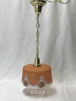 Antique Vtg Bellova Glass Shade Art Deco Pendant Light Hanging Lamp Chandelier