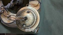 Antique Vtg Large Tiffany Style Caramel Glass Lamp Shade Victorian Art Deco- 18