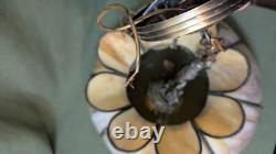 Antique Vtg Large Tiffany Style Caramel Glass Lamp Shade Victorian Art Deco- 18