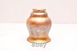 Antique Vtg Signed Steuben Art Glass Shade Gold Aurene Iridescent Bell