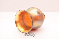 Antique Vtg Signed Steuben Art Glass Shade Gold Aurene Iridescent Bell