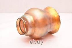 Antique Vtg Signed Steuben Art Glass Shade Gold Aurene Iridescent Bell