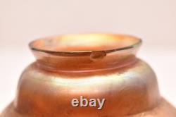 Antique Vtg Signed Steuben Art Glass Shade Gold Aurene Iridescent Bell