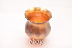 Antique Vtg Signed Steuben Art Glass Shade Gold Aurene Iridescent Bell