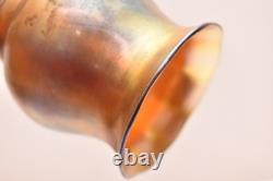 Antique Vtg Signed Steuben Art Glass Shade Gold Aurene Iridescent Bell