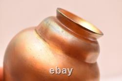 Antique Vtg Signed Steuben Art Glass Shade Gold Aurene Iridescent Bell