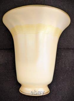 Antique Wave Pattern Art Glass Lamp Light Fixture Shade
