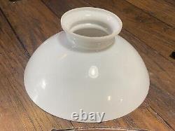 Antique White Milk Glass Oil Lamp Shade / Vintage Globe w 10 fitter