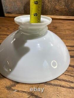 Antique White Milk Glass Oil Lamp Shade / Vintage Globe w 10 fitter