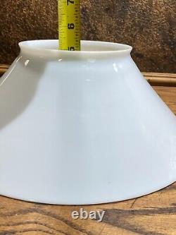 Antique White Milk Glass Oil Lamp Shade Vintage Globe w 6 top fitter bot 14