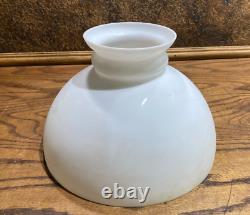 Antique White Milk Glass Oil Lamp Shade / Vintage Globe w 9 3/4 fitter