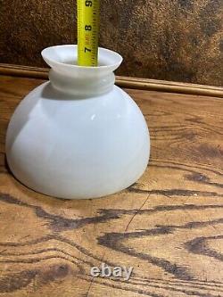 Antique White Milk Glass Oil Lamp Shade / Vintage Globe w 9 3/4 fitter