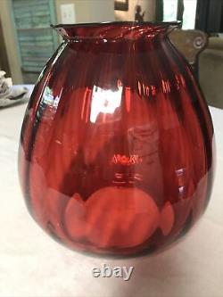 Antique cranberry glass lamp shade