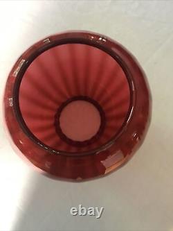 Antique cranberry glass lamp shade