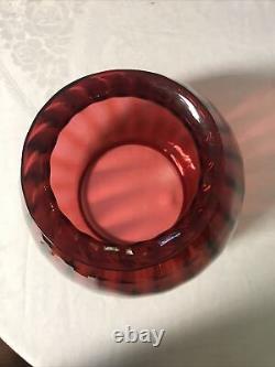 Antique cranberry glass lamp shade