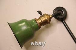 Antique drafting light lamp articulating arm green shade oc white faries edon